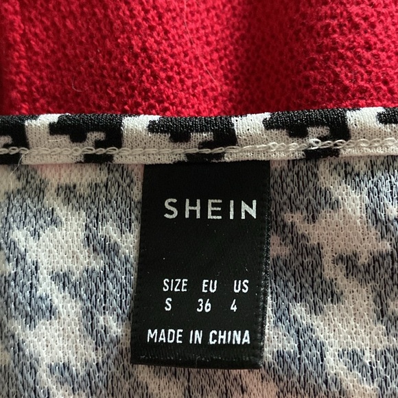 SHEIN dress houndstooth black and white gold tone buttons, preppy, size S - Picture 6 of 7